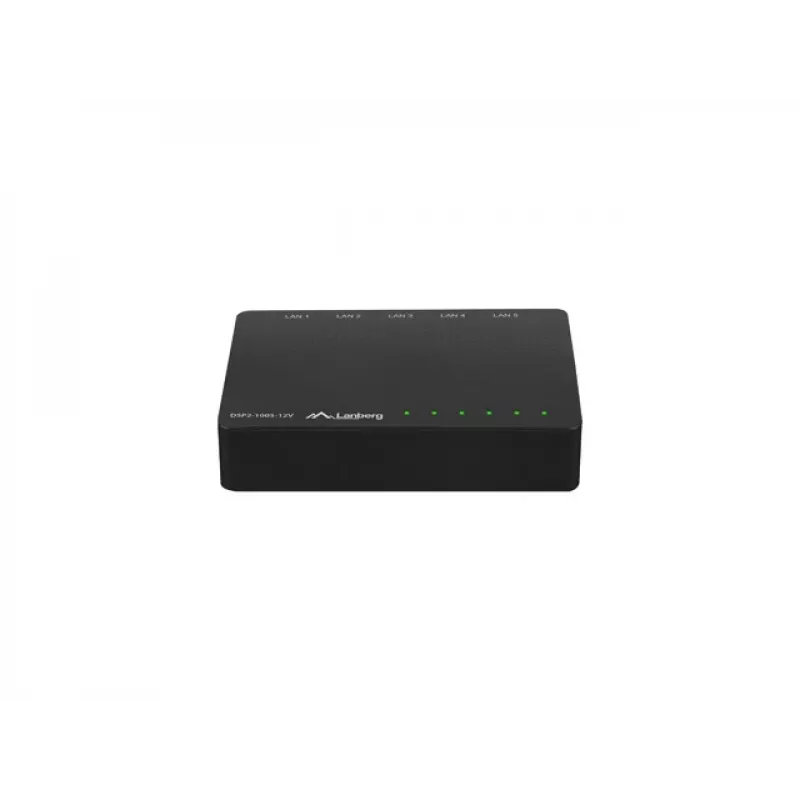 Switch LANBERG Dsp2-1005-12v 5x 1Gb/s não gerido Gigabit Ethernet de secretária 12V