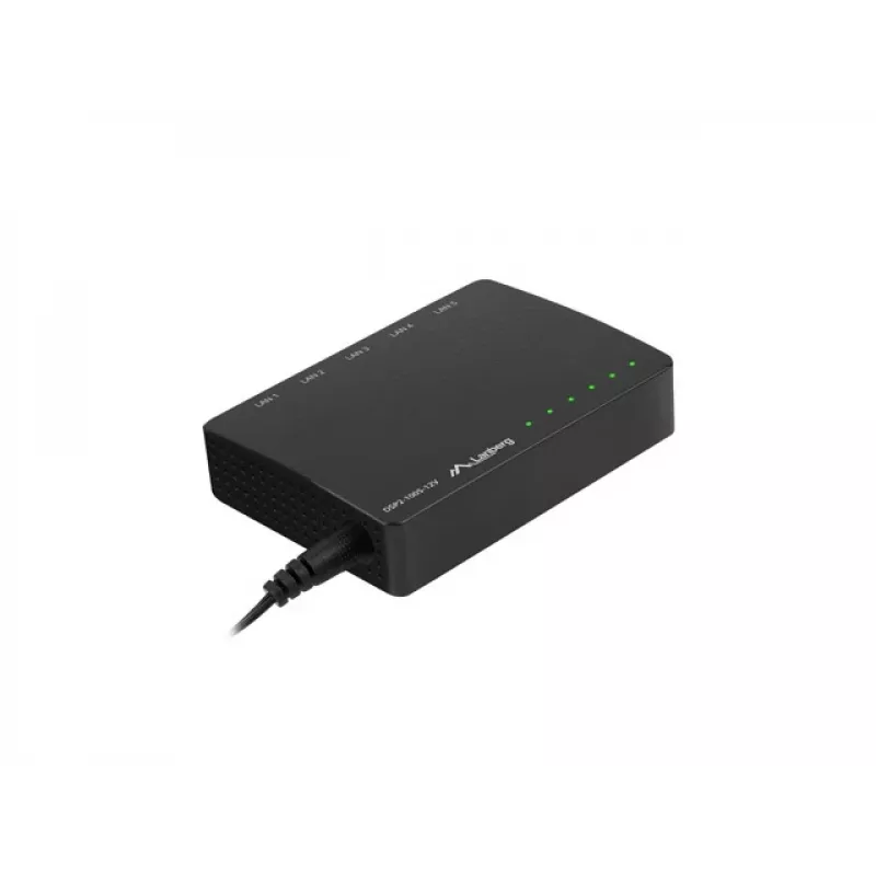 Switch LANBERG Dsp2-1005-12v 5x 1Gb/s não gerido Gigabit Ethernet de secretária 12V