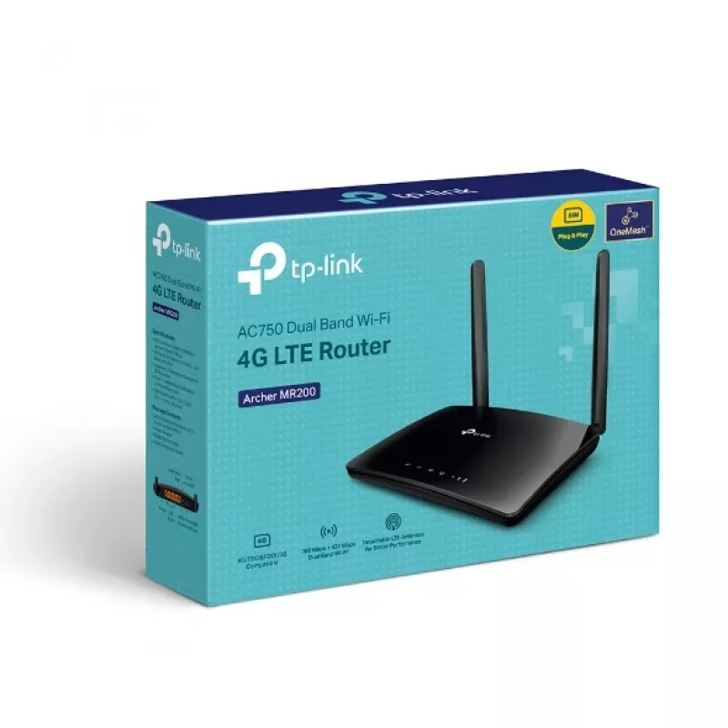 Router WLAN TP-Link Archer MR202 Fast Ethernet Dualband (2,4 GHz / 5 GHz) preto
