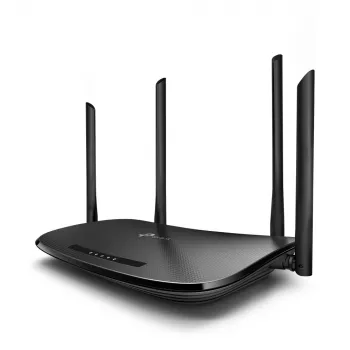 Router modem VDSL/ADSL wireless TP-Link AC1200, Wi-Fi 5 (802.11ac), Dualband (2,4 GHz / 5 GHz), Ethernet LAN, VDSL2, preto, router de secretária