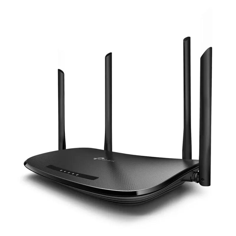 Router modem VDSL/ADSL wireless TP-Link AC1200, Wi-Fi 5 (802.11ac), Dualband (2,4 GHz / 5 GHz), Ethernet LAN, VDSL2, preto, router de secretária
