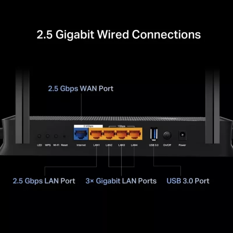 Router wireless TP-Link Archer BE3600 2,5 Gigabit Ethernet Dualband (2,4 GHz / 5 GHz) preto