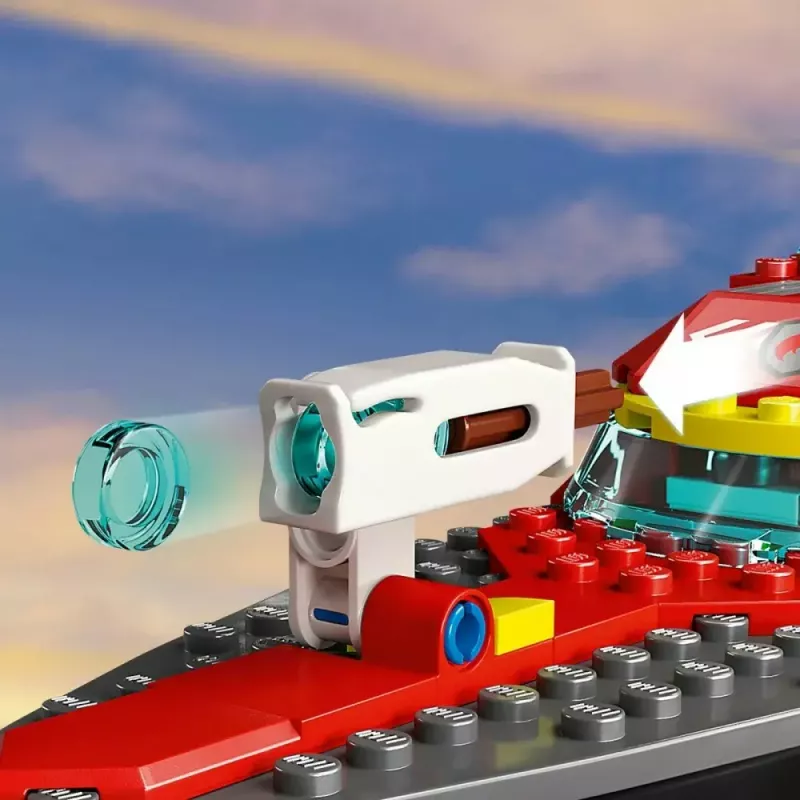 Conjunto LEGO Barco de Resgate dos Bombeiros 60373 — série City, 144 peças, 3 minifiguras, idade 5+, dimensões 80×230×70 mm
