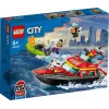 Conjunto LEGO Barco de Resgate dos Bombeiros 60373 — série City, 144 peças, 3 minifiguras, idade 5+, dimensões 80×230×70 mm