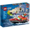 Conjunto LEGO Barco de Resgate dos Bombeiros 60373 — série City, 144 peças, 3 minifiguras, idade 5+, dimensões 80×230×70 mm