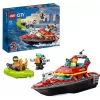 Conjunto LEGO Barco de Resgate dos Bombeiros 60373 — série City, 144 peças, 3 minifiguras, idade 5+, dimensões 80×230×70 mm