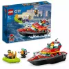 Conjunto LEGO Barco de Resgate dos Bombeiros 60373 — série City, 144 peças, 3 minifiguras, idade 5+, dimensões 80×230×70 mm