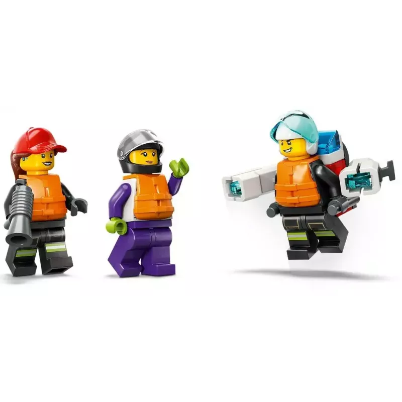 Conjunto LEGO Barco de Resgate dos Bombeiros 60373 — série City, 144 peças, 3 minifiguras, idade 5+, dimensões 80×230×70 mm