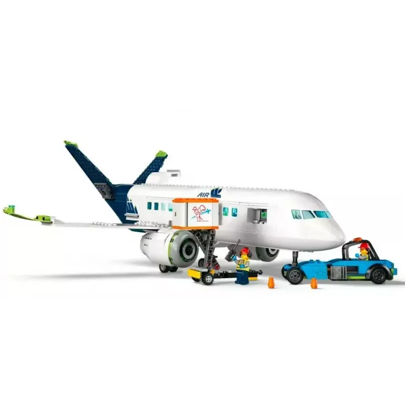 Conjunto de construção LEGO Avião de Passageiros 60367 — série City, 913 peças, 2 minifiguras, interior detalhado
