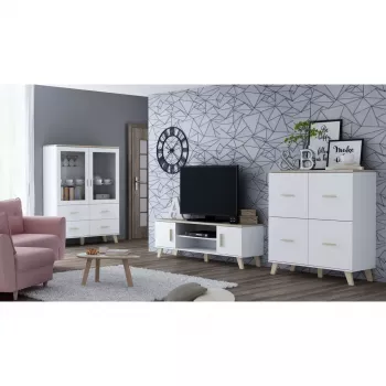 Aparador Cama Meble LOTTA 110 4D — 4 portas, 6 prateleiras, acabamento carvalho sonoma, 1100×540×1190 mm
