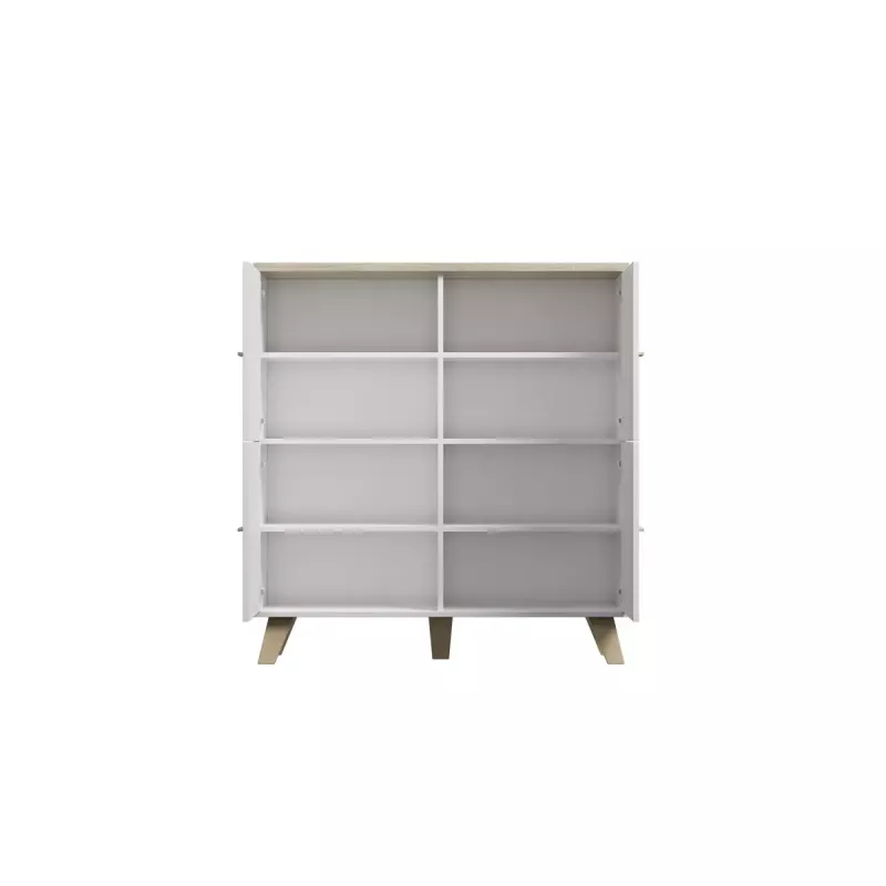 Cama Meble LOTTA 110 4D aparador, branco + carvalho Sonoma