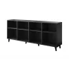 Cómoda cama meble ETNA 200x42x82 cm, preto mate com carvalho rústico, aglomerado