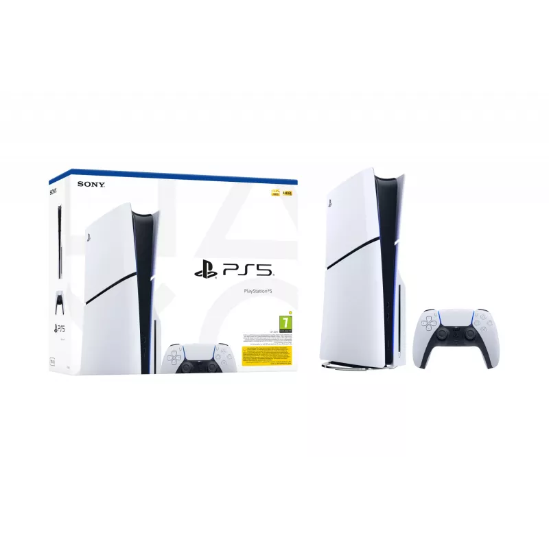 Sony PlayStation 5 (grupo de modelos - Slim), PlayStation 5, preto, branco, 16384 MB, GDDR6, 448 GB/s, AMD