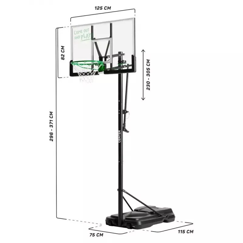 Cesto de basquetebol Salta Center 5133 – altura ajustável, design robusto