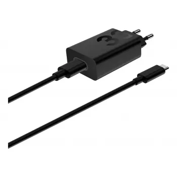Adaptador de carregamento Motorola TurboPower 33W USB-C GaN preto, cabo de 1 m, ficha EU