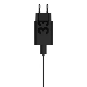 Adaptador de carregamento Motorola TurboPower 33W USB-C GaN preto, cabo de 1 m, ficha EU