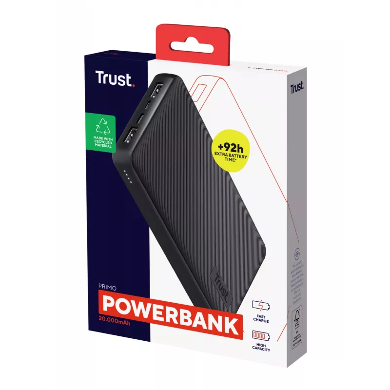 Trust Primo Ião de lítio (Li-Ion) 20000 mAh preto