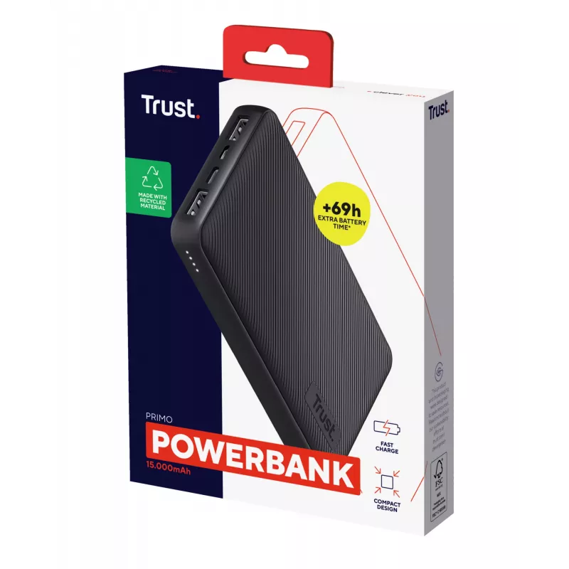 Trust Primo Ião de lítio (Li-Ion) 15000 mAh preto