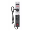 Régua de tomadas ActiveJet ACJ COMBO 5G 1.5M — 5 tomadas tipo E, cabo de 1,5 m, 2300 W, 10 A, ficha tipo E