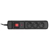 Régua de tomadas ActiveJet COMBO 3GN 1,5 m — 3 tomadas tipo E, 230 V, 10 A, preto