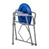 Cadeira sanitária dobrável ActionMed KT100AM — estrutura em polietileno, altura ajustável, recipiente de 5 l, peso máximo do utilizador 120 kg
