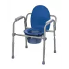 Cadeira sanitária dobrável ActionMed KT100AM — estrutura em polietileno, altura ajustável, recipiente de 5 l, peso máximo do utilizador 120 kg