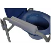 Cadeira sanitária dobrável ActionMed KT100AM — estrutura em polietileno, altura ajustável, recipiente de 5 l, peso máximo do utilizador 120 kg