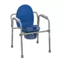 Cadeira sanitária dobrável ActionMed KT100AM — estrutura em polietileno, altura ajustável, recipiente de 5 l, peso máximo do utilizador 120 kg
