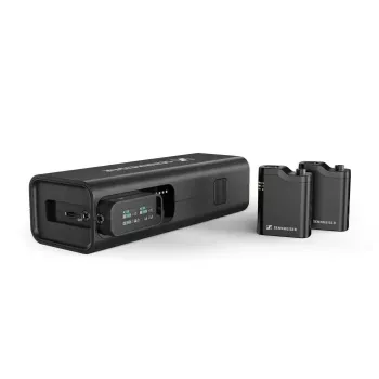Conjunto de microfones sem fios condensadores Sennheiser PROFILE Wireless 2 canais – omnidirecional, 48 kHz, 245 m de alcance, 7 h de bateria
