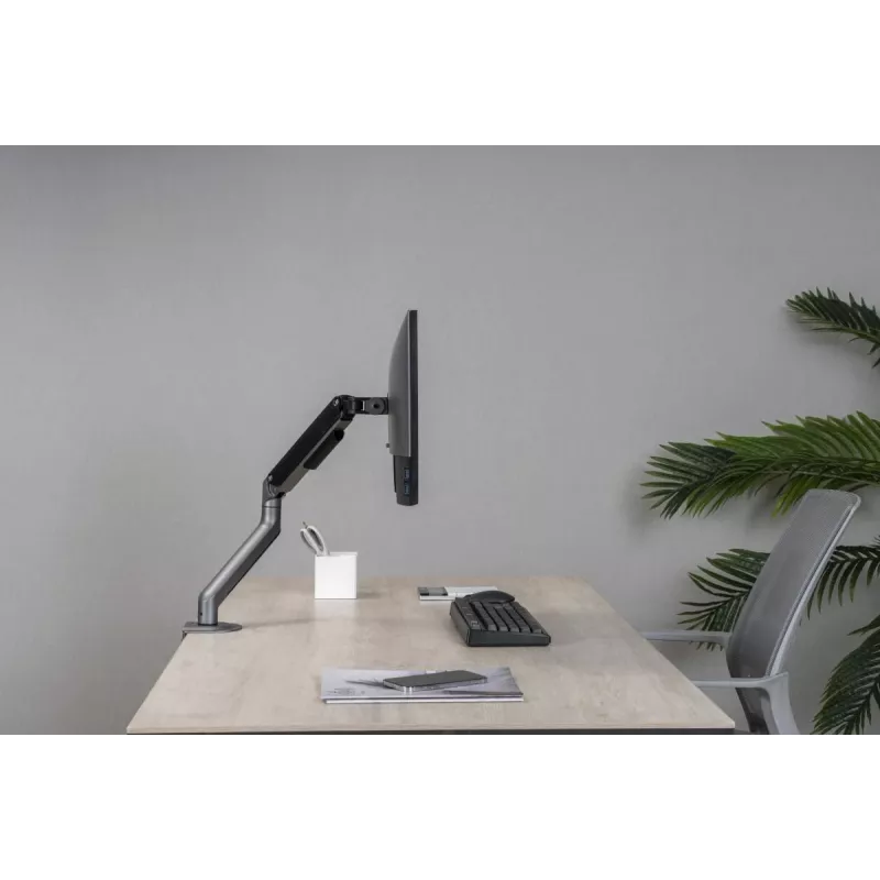 Suporte para monitor Gembird MA-DA1-05 fixação à mesa/passagem pela mesa para ecrãs de 17–32 inch, VESA 75x75–100x100, carga máx. 9 kg, cinzento