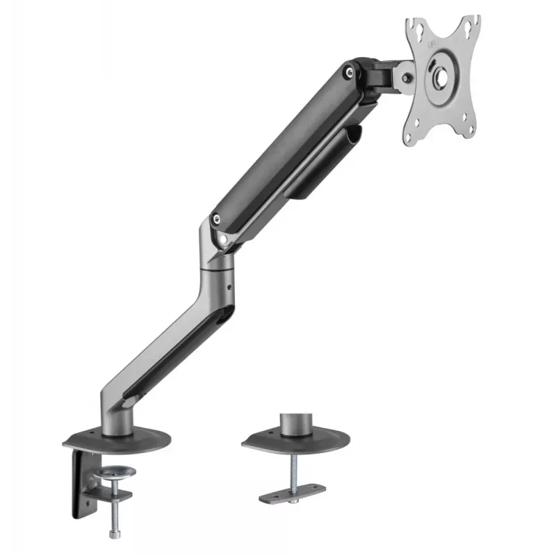 Suporte para monitor Gembird MA-DA1-05 fixação à mesa/passagem pela mesa para ecrãs de 17–32 inch, VESA 75x75–100x100, carga máx. 9 kg, cinzento