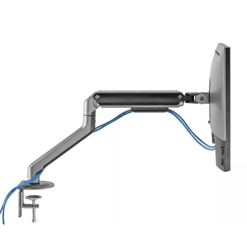 Suporte para monitor Gembird MA-DA1-05 fixação à mesa/passagem pela mesa para ecrãs de 17–32 inch, VESA 75x75–100x100, carga máx. 9 kg, cinzento