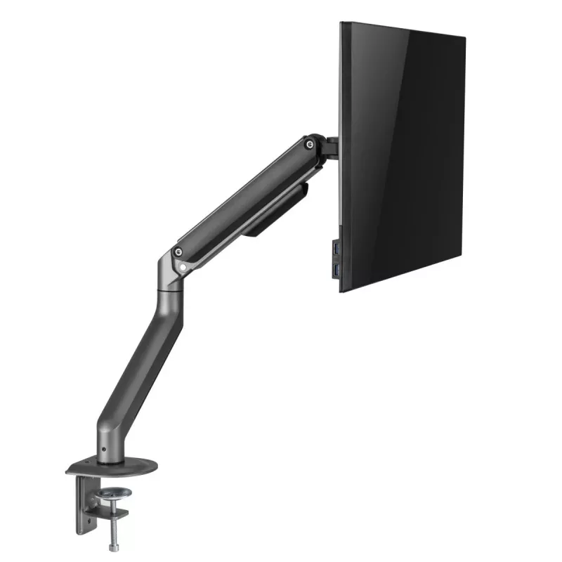 Suporte para monitor Gembird MA-DA1-05 fixação à mesa/passagem pela mesa para ecrãs de 17–32 inch, VESA 75x75–100x100, carga máx. 9 kg, cinzento