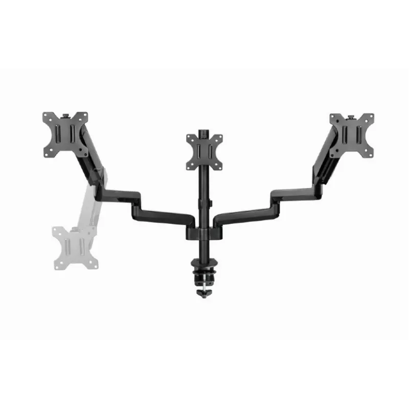 Suporte para monitor GEMBIRD MA-DA3-01 3 braços fixação à mesa/passagem pela mesa para até 3×27
