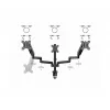 Suporte para monitor GEMBIRD MA-DA3-01 3 braços fixação à mesa/passagem pela mesa para até 3×27