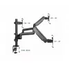 Suporte para monitor GEMBIRD MA-DA3-01 3 braços fixação à mesa/passagem pela mesa para até 3×27