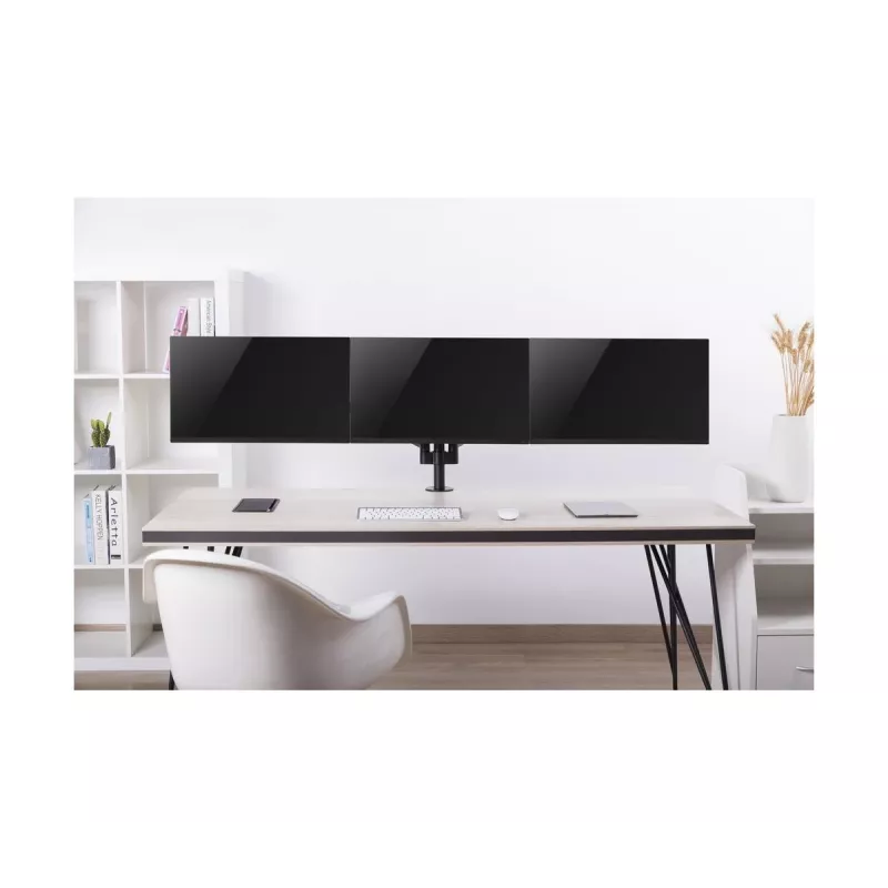 Suporte para monitor GEMBIRD MA-DA3-01 3 braços fixação à mesa/passagem pela mesa para até 3×27