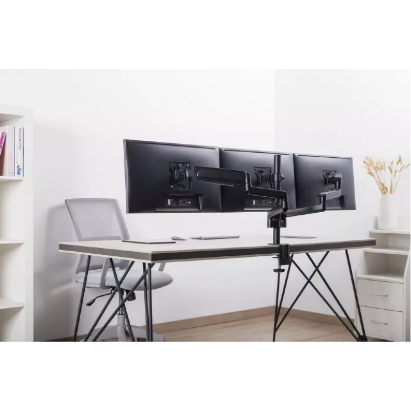 Suporte para monitor GEMBIRD MA-DA3-01 3 braços fixação à mesa/passagem pela mesa para até 3×27