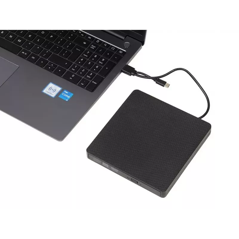 Unidade ótica IBOX IED03 DVD±RW USB 3.1 Gen1 (USB-C) preto, bandeja, 24x CD / 8x DVD