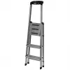 Krause Safety 126313 escada dobrável autoportante, 3 degraus, prateada