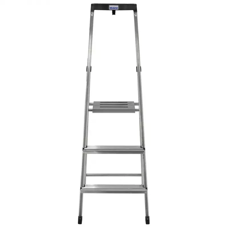 Krause Safety 126313 escada dobrável autoportante, 3 degraus, prateada