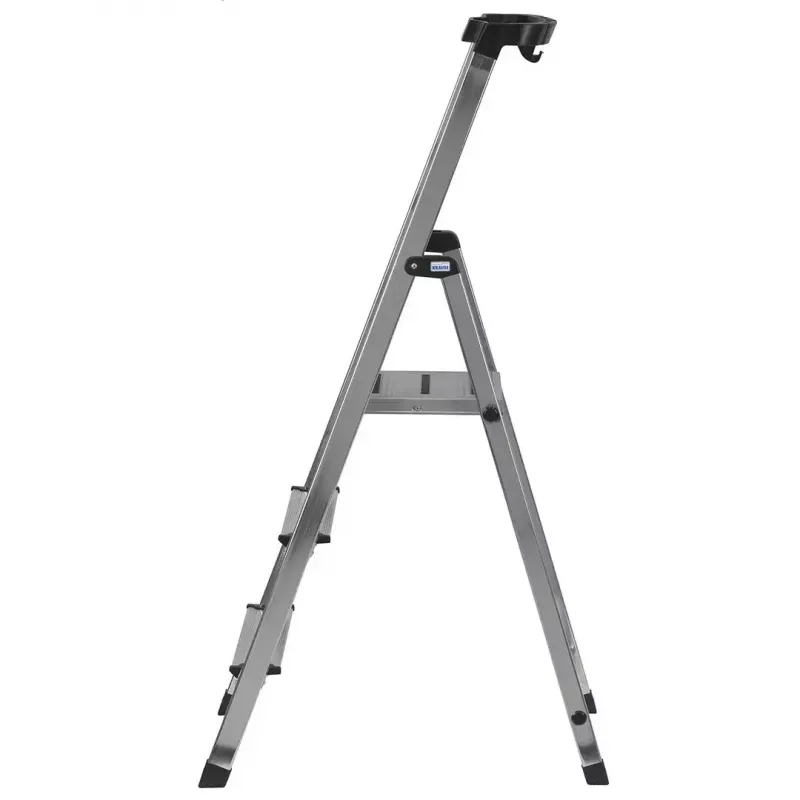 Krause Safety 126313 escada dobrável autoportante, 3 degraus, prateada