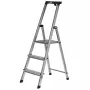 Krause Safety 126313 escada dobrável autoportante, 3 degraus, prateada