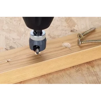 Iniciador de parafusos Wolfcraft 2544000, haste sextavada, aço para ferramentas, para metais não ferrosos, escareador 90°, inclui chave Allen