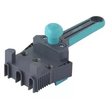 Ferramenta de montagem Wolfcraft Dübelmeister para buchas 6/8/10 mm, espessura da placa 1,2–30 mm, plástico/aço, preto