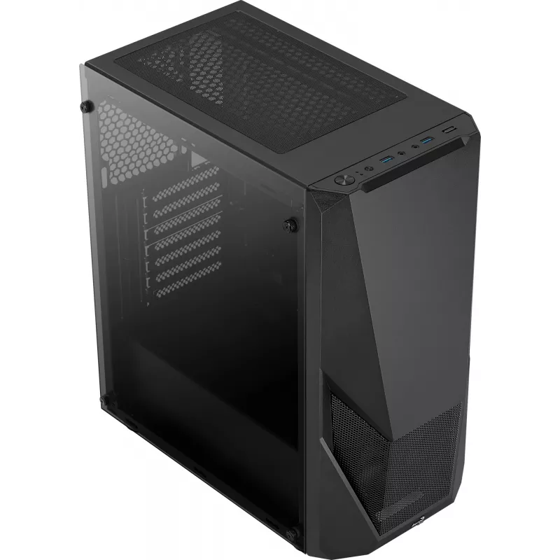 Aerocool PGS Zauron FRGB-G-BK-v1 caixa de PC gaming Midi Tower, ATX/micro-ATX/Mini-ITX, vidro temperado, FRGB, preta
