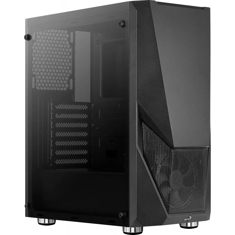 Aerocool PGS Zauron FRGB-G-BK-v1 caixa de PC gaming Midi Tower, ATX/micro-ATX/Mini-ITX, vidro temperado, FRGB, preta