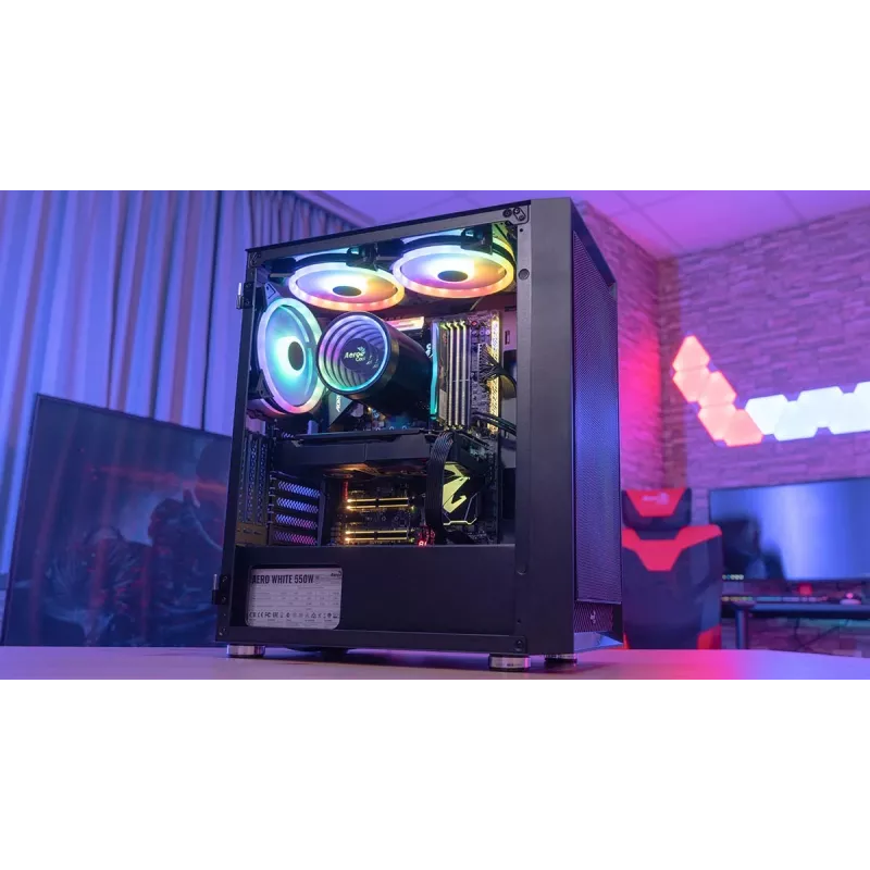 Aerocool PGS Graphite-G-BK-v2 FRGB caixa de PC Midi Tower, ATX, preta