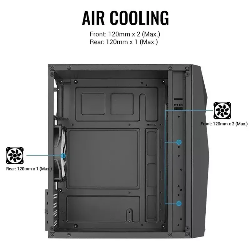 Aerocool PGS Raider Mini-G-BK-v3 caixa de PC, preta