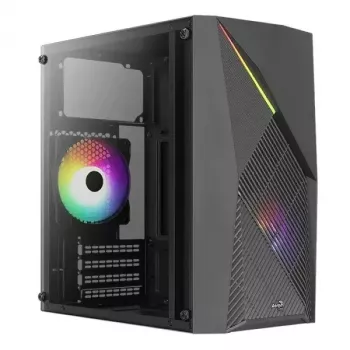 Caixa de PC AEROCOOL Raider Mini G V3 Mini-ITX / microATX, preto, janela lateral, LED verde, GPU máx. 285 mm, dissipador da CPU 159 mm